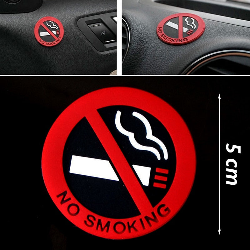 No Smoking Car Stickers  Styling Allowed Round Red Logo Sign Vinyl Sticker Use for Car Glass Business Door