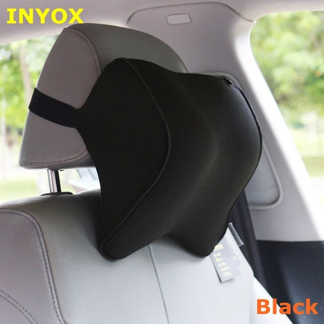 S1 Headrest Car Neck Pillow Seat lumbar Pillow in auto back Head rest Memory Foam Fabric For chair Travel Support Cushion covers