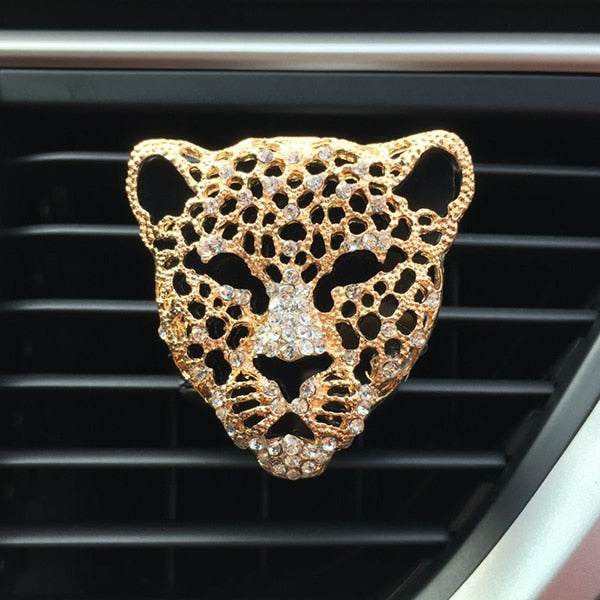 Bling Car Air Freshener In Auto Interior Decor Aroma Car Diffuser Vent Clip Diamond Leopard Solid Perfume Car Accessories Auto